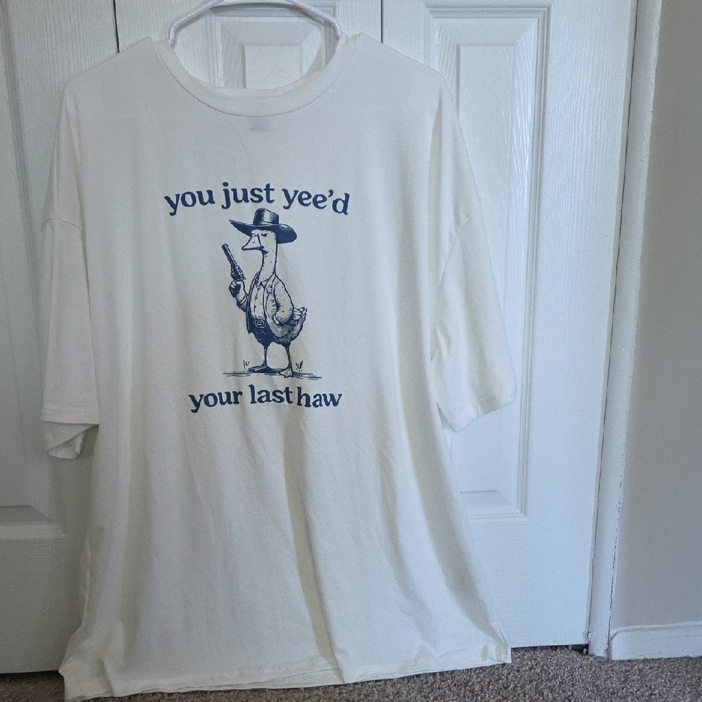 White Graphic Tee with Fun Print